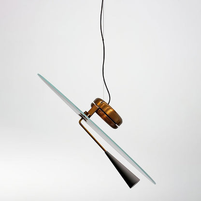 Disc LED Pendant Light with Balancing Counterweight – 50cm Modern Fixture