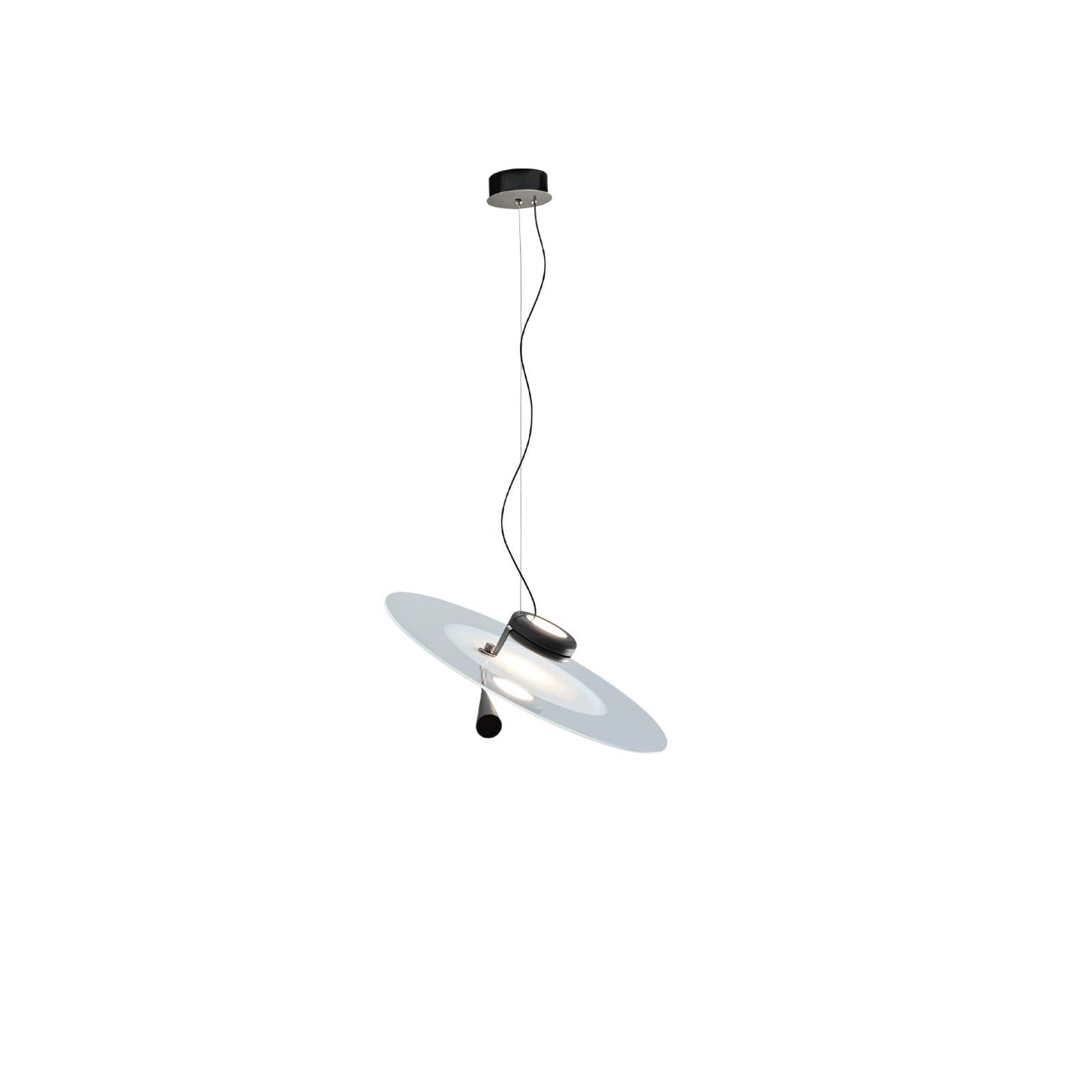 Disc LED Pendant Light with Balancing Counterweight – 50cm Modern Fixture
