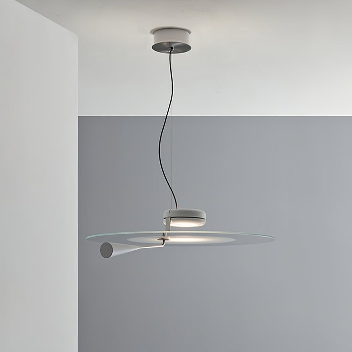 Disc LED Pendant Light with Balancing Counterweight – 50cm Modern Fixture