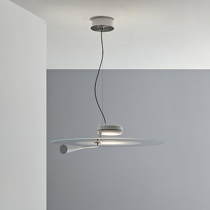 Disc LED Pendant Light with Balancing Counterweight – 50cm Modern Fixture