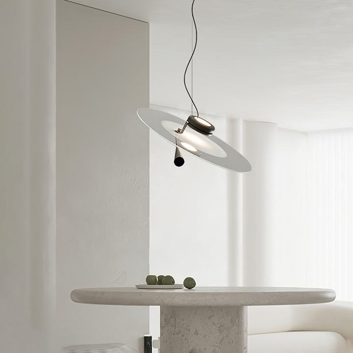 Disc LED Pendant Light with Balancing Counterweight – 50cm Modern Fixture