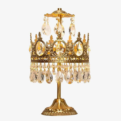 Elegant Clear Crystal Table Lamp with Copper Plating
