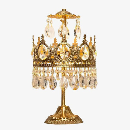 Elegant Clear Crystal Table Lamp with Copper Plating