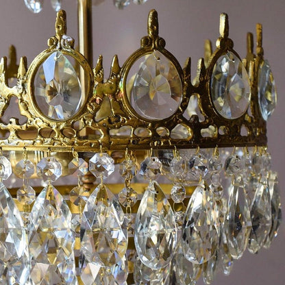 Elegant Clear Crystal Table Lamp with Copper Plating
