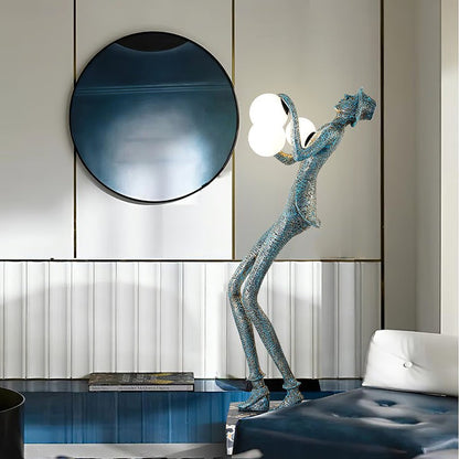 Elegant Gentleman Sculpture LED Floor Lamp