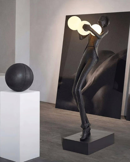 Elegant Gentleman Sculpture LED Floor Lamp