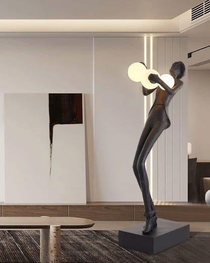 Elegant Gentleman Sculpture LED Floor Lamp