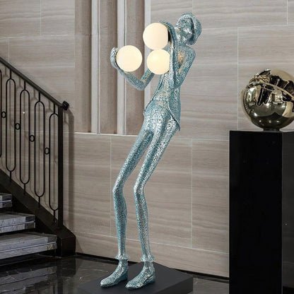 Elegant Gentleman Sculpture LED Floor Lamp