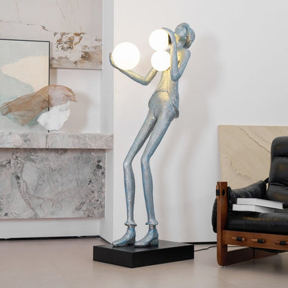 Elegant Gentleman Sculpture LED Floor Lamp