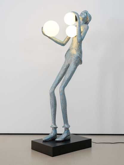 Elegant Gentleman Sculpture LED Floor Lamp