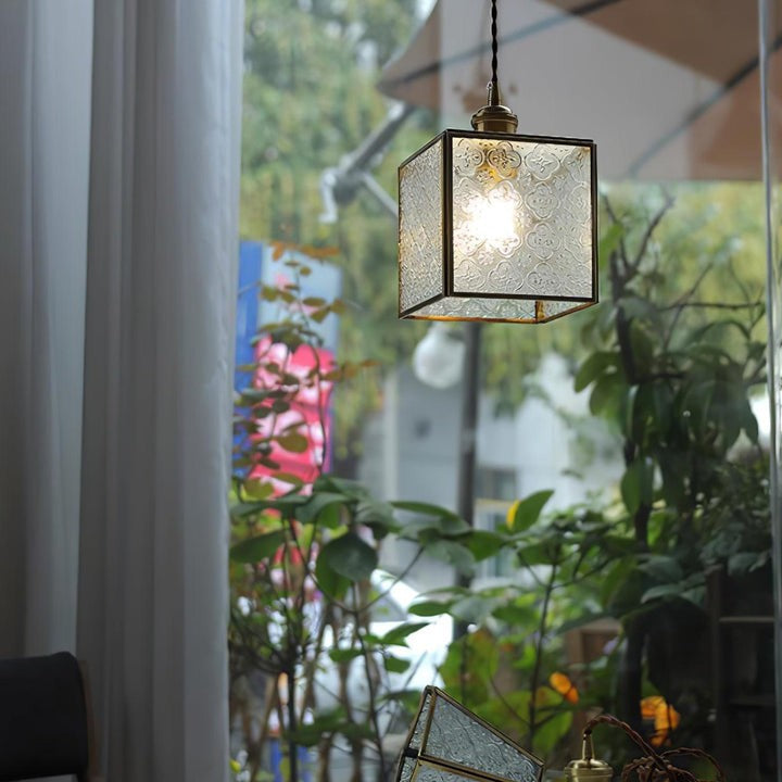 Elegant Patterned Glass Pendant Light Fixture