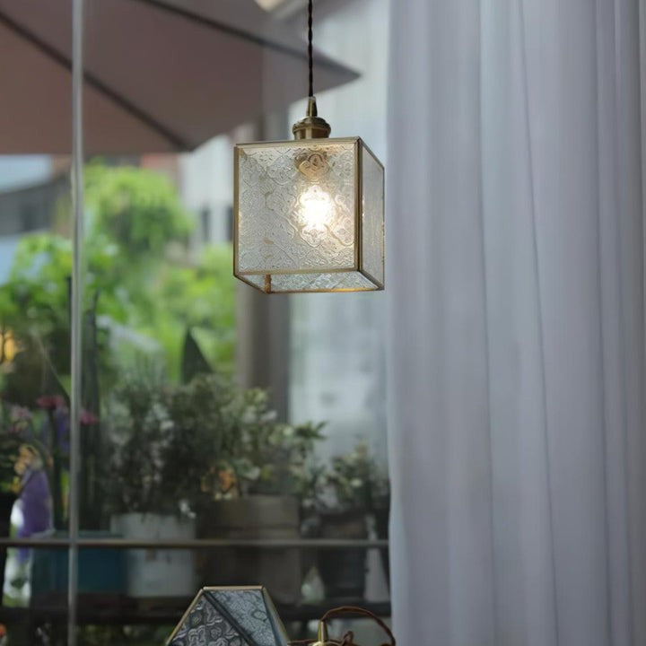 Elegant Patterned Glass Pendant Light Fixture