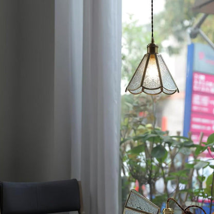 Elegant Patterned Glass Pendant Light Fixture