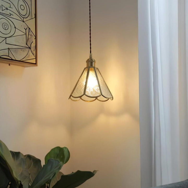 Elegant Patterned Glass Pendant Light Fixture