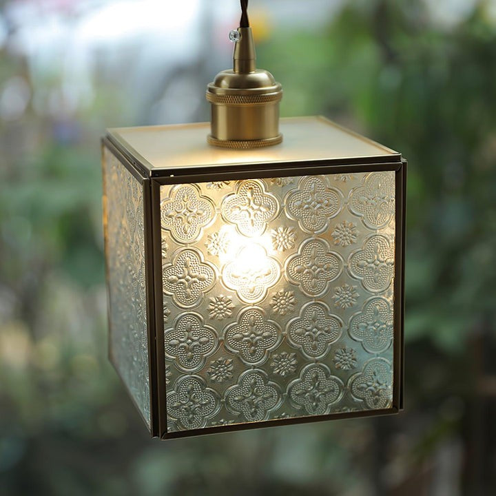 Elegant Patterned Glass Pendant Light Fixture