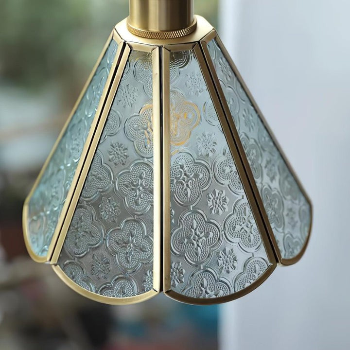 Elegant Patterned Glass Pendant Light Fixture