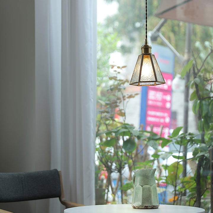 Elegant Patterned Glass Pendant Light Fixture
