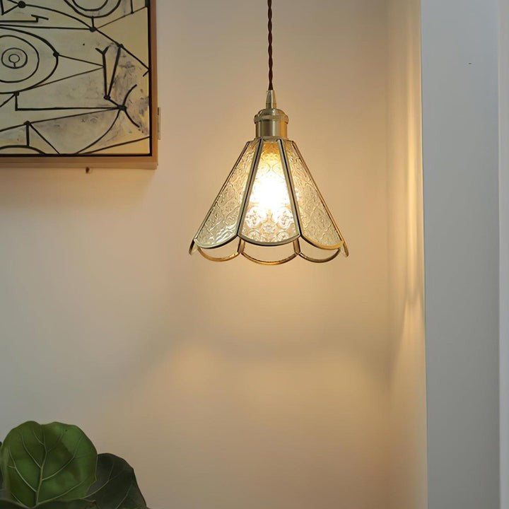 Elegant Patterned Glass Pendant Light Fixture