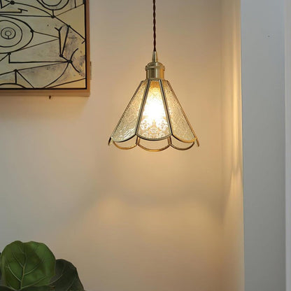 Elegant Patterned Glass Pendant Light Fixture