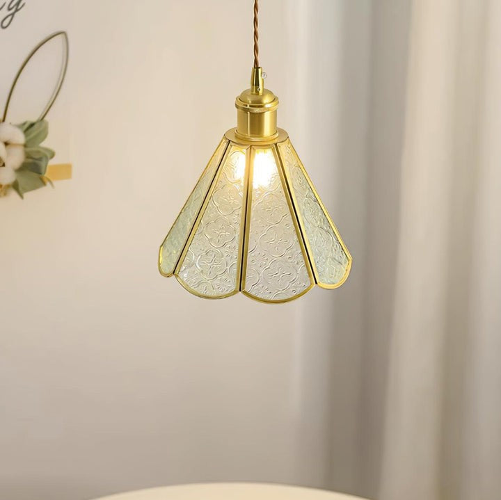 Elegant Patterned Glass Pendant Light Fixture