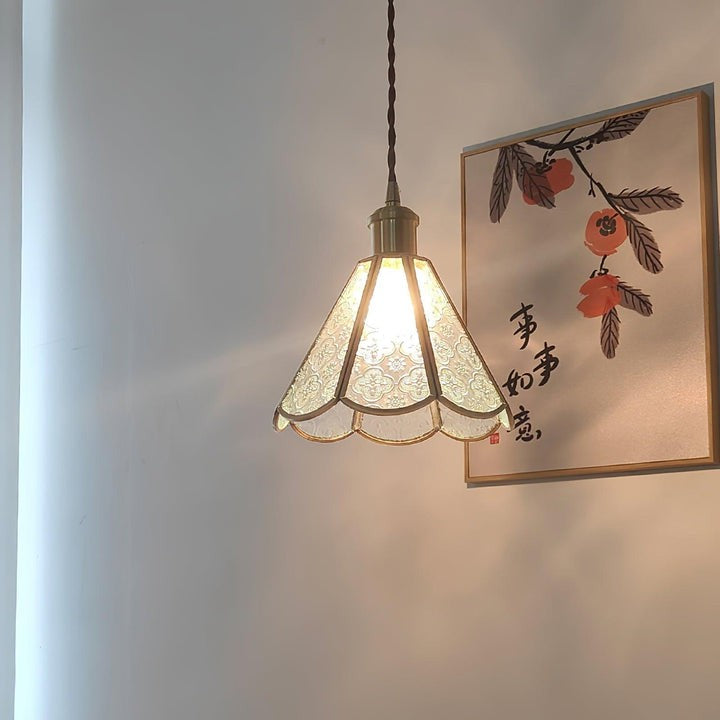 Elegant Patterned Glass Pendant Light Fixture