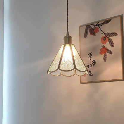 Elegant Patterned Glass Pendant Light Fixture