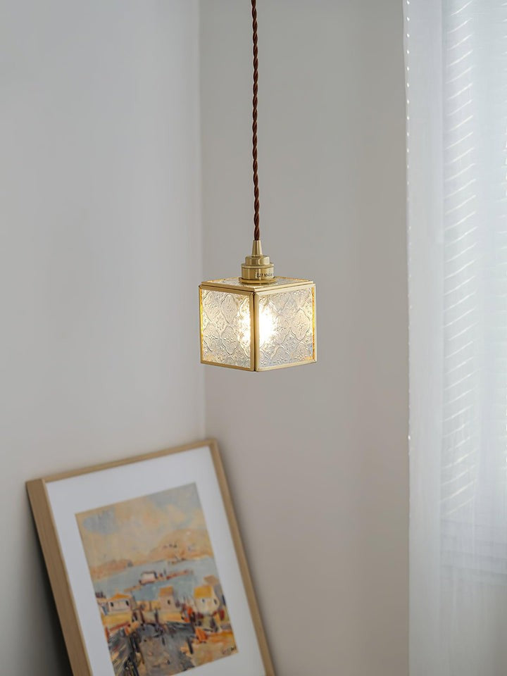 Elegant Patterned Glass Pendant Light Fixture