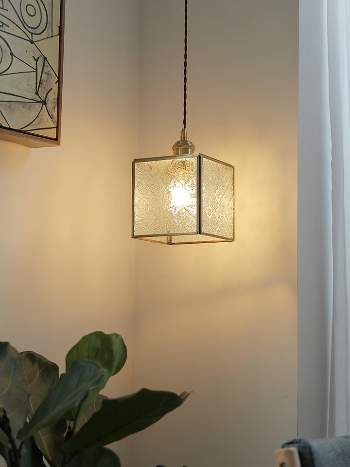 Elegant Patterned Glass Pendant Light Fixture