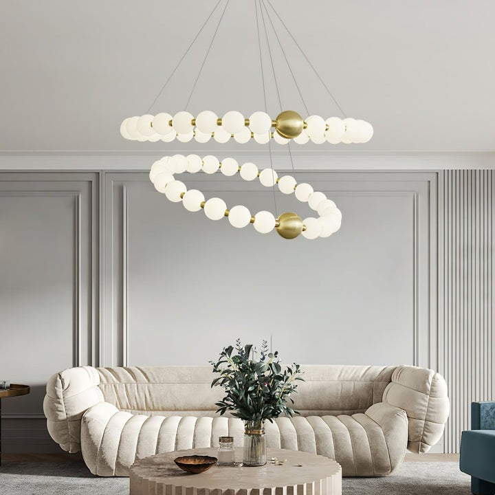 Elegant Pearl-Inspired Acrylic LED Chandelier