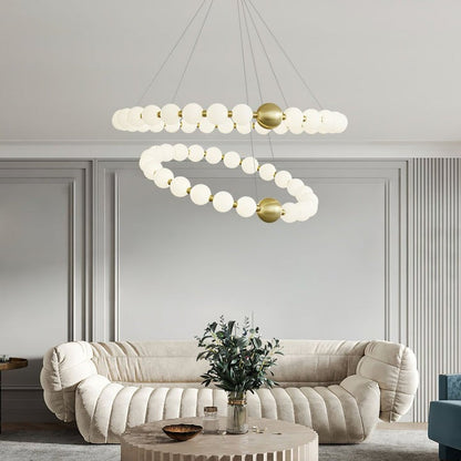 Elegant Pearl-Inspired Acrylic LED Chandelier