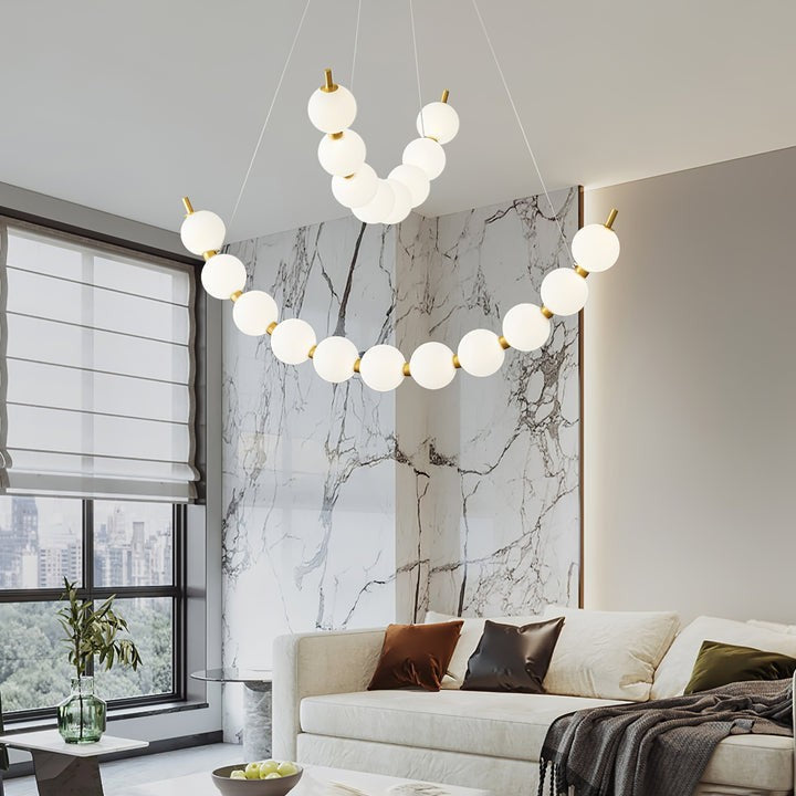 Elegant Pearl-Inspired Acrylic LED Chandelier