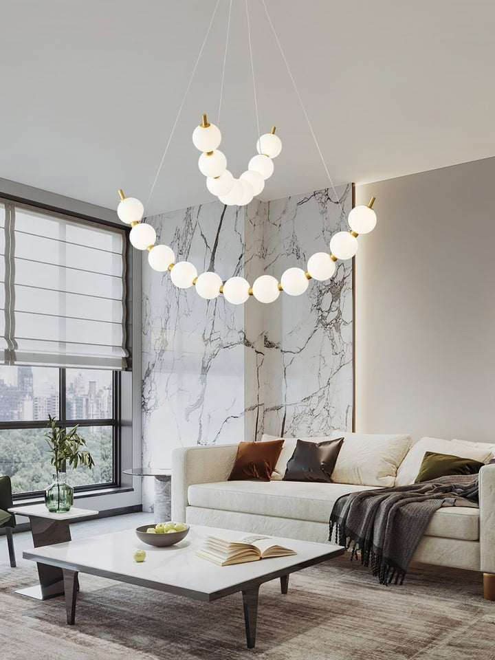 Elegant Pearl-Inspired Acrylic LED Chandelier