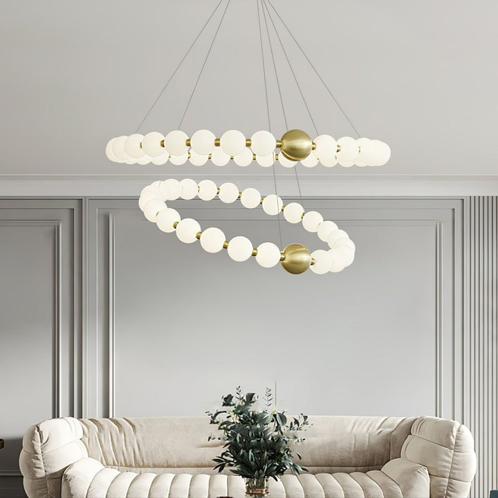 Elegant Pearl-Inspired Acrylic LED Chandelier