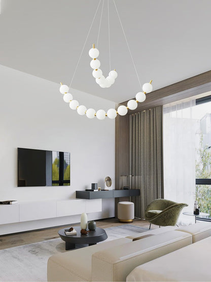 Elegant Pearl-Inspired Acrylic LED Chandelier