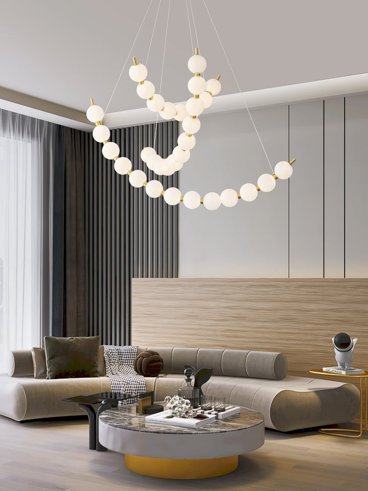 Elegant Pearl-Inspired Acrylic LED Chandelier