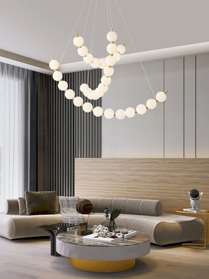 Elegant Pearl-Inspired Acrylic LED Chandelier
