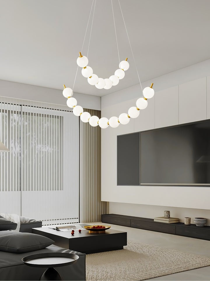 Elegant Pearl-Inspired Acrylic LED Chandelier