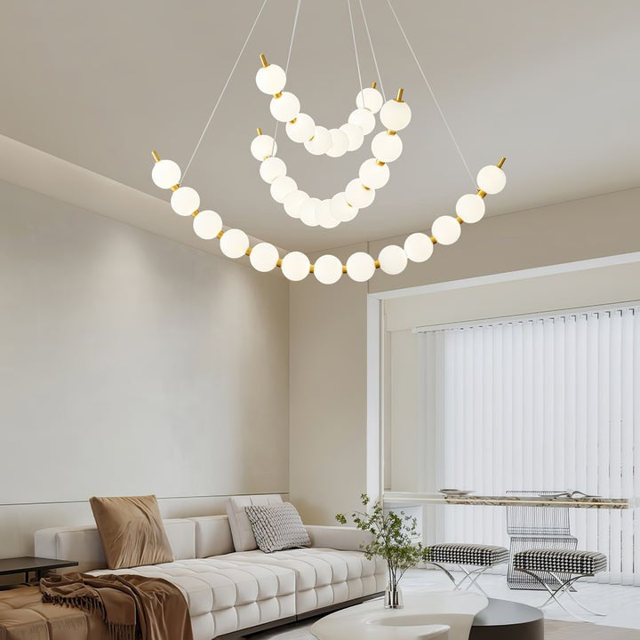 Elegant Pearl-Inspired Acrylic LED Chandelier