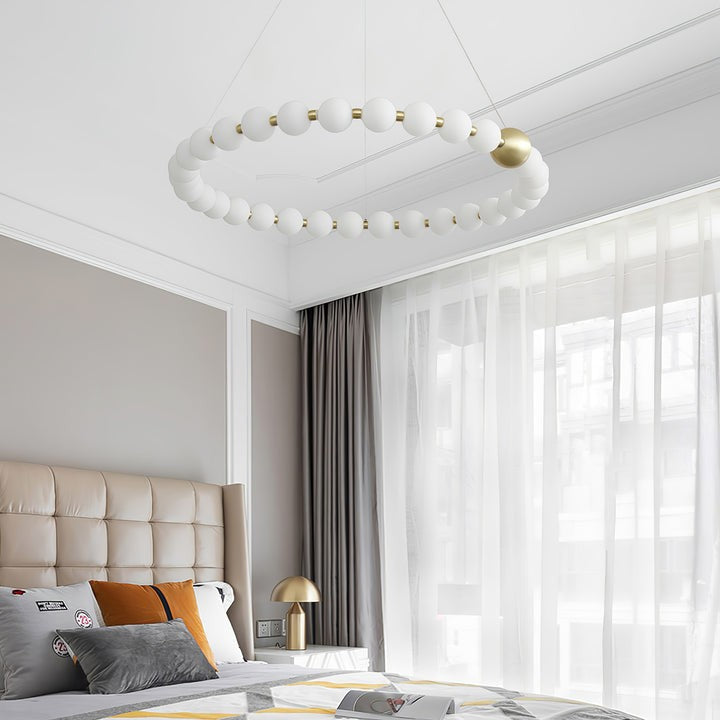 Elegant Pearl-Inspired Acrylic LED Chandelier