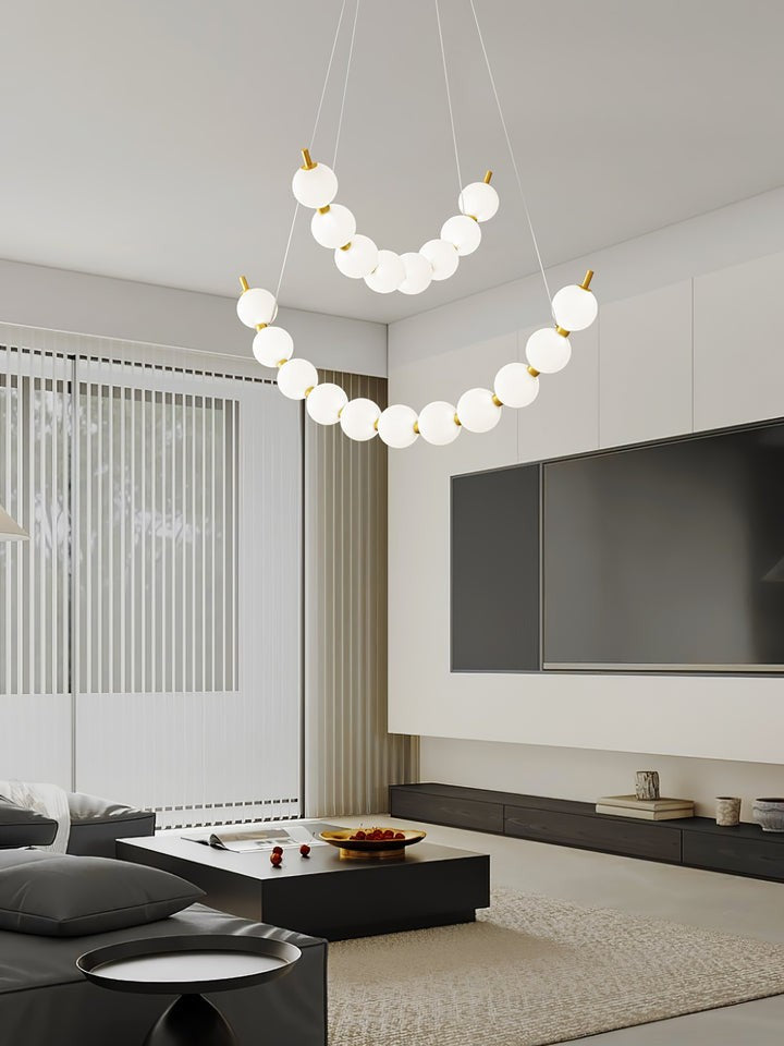 Elegant Pearl-Inspired Acrylic LED Chandelier
