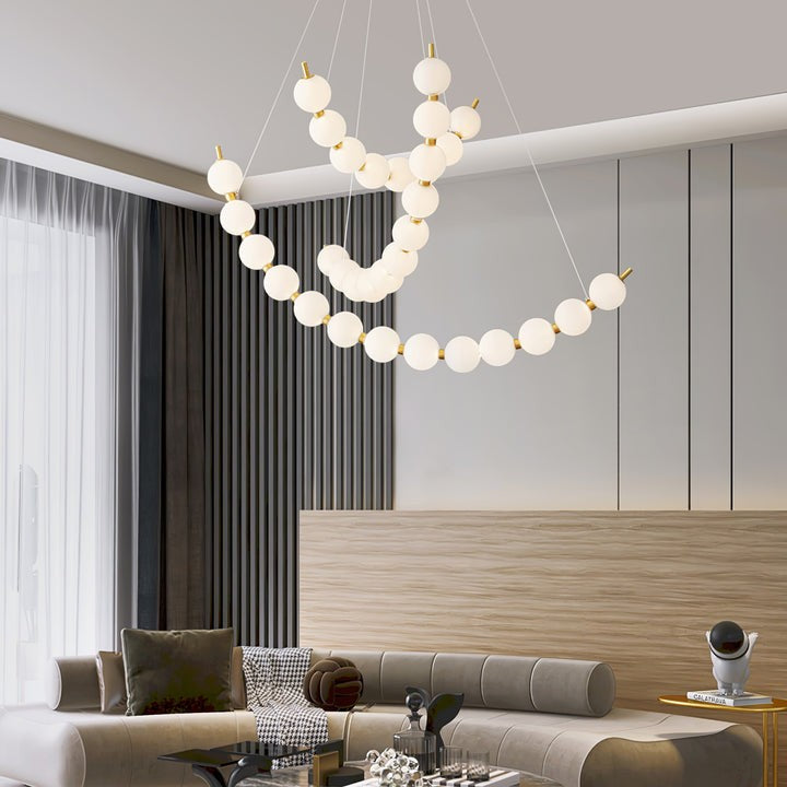 Elegant Pearl-Inspired Acrylic LED Chandelier