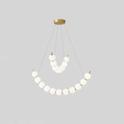 Elegant Pearl-Inspired Acrylic LED Chandelier