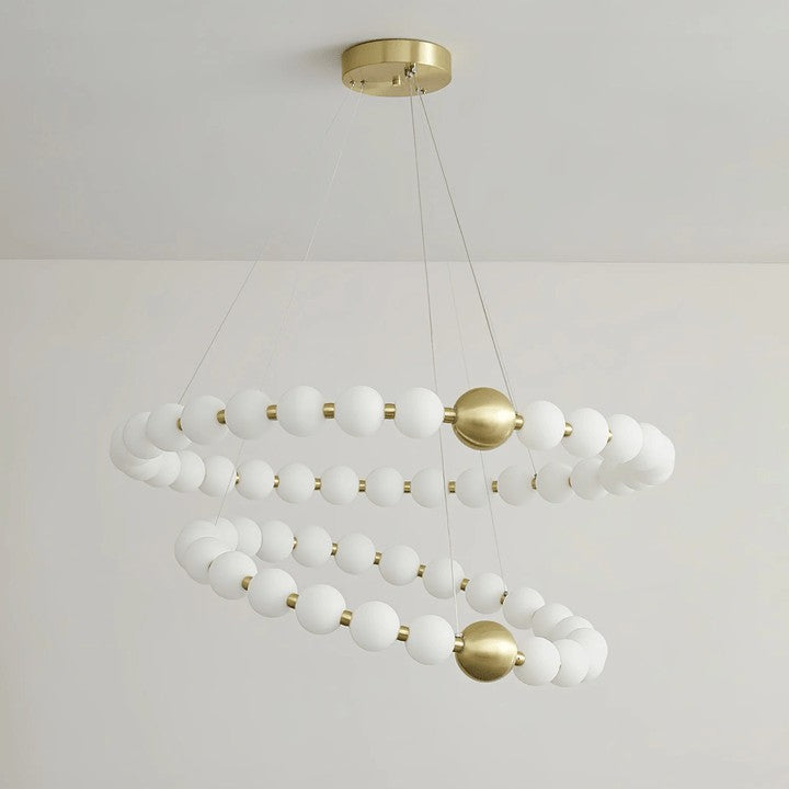 Elegant Pearl-Inspired Acrylic LED Chandelier