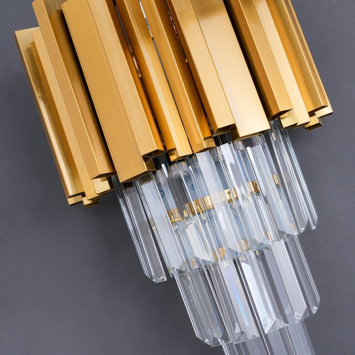 Empire Crystal Wall Sconce - Gold & Stainless Steel