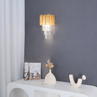 Empire Crystal Wall Sconce - Gold & Stainless Steel