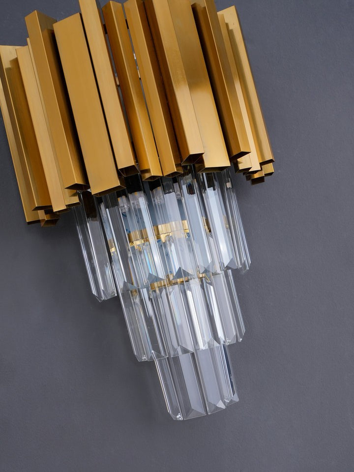 Empire Crystal Wall Sconce - Gold & Stainless Steel