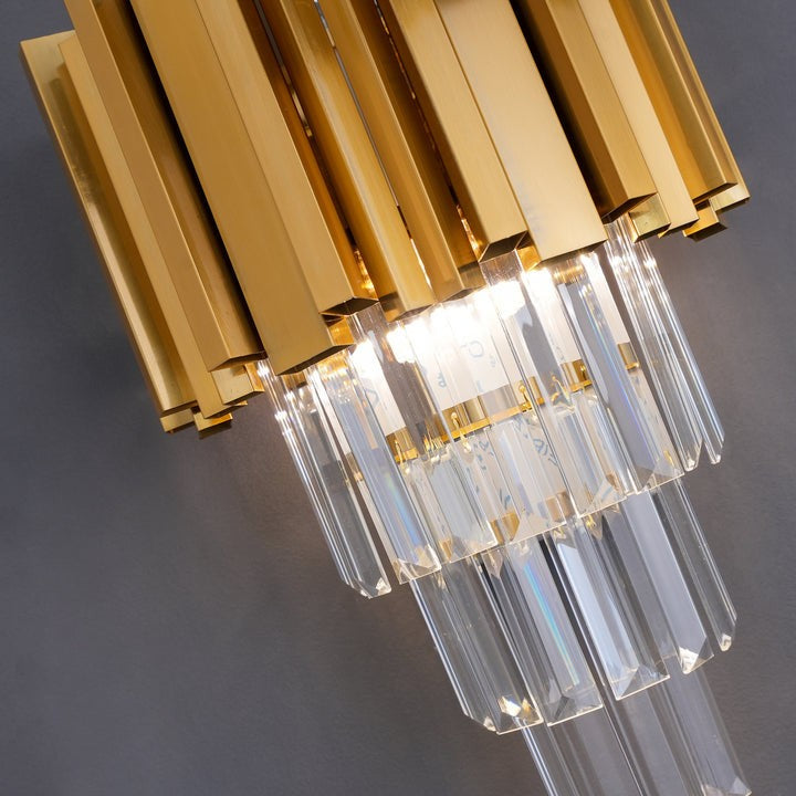 Empire Crystal Wall Sconce - Gold & Stainless Steel