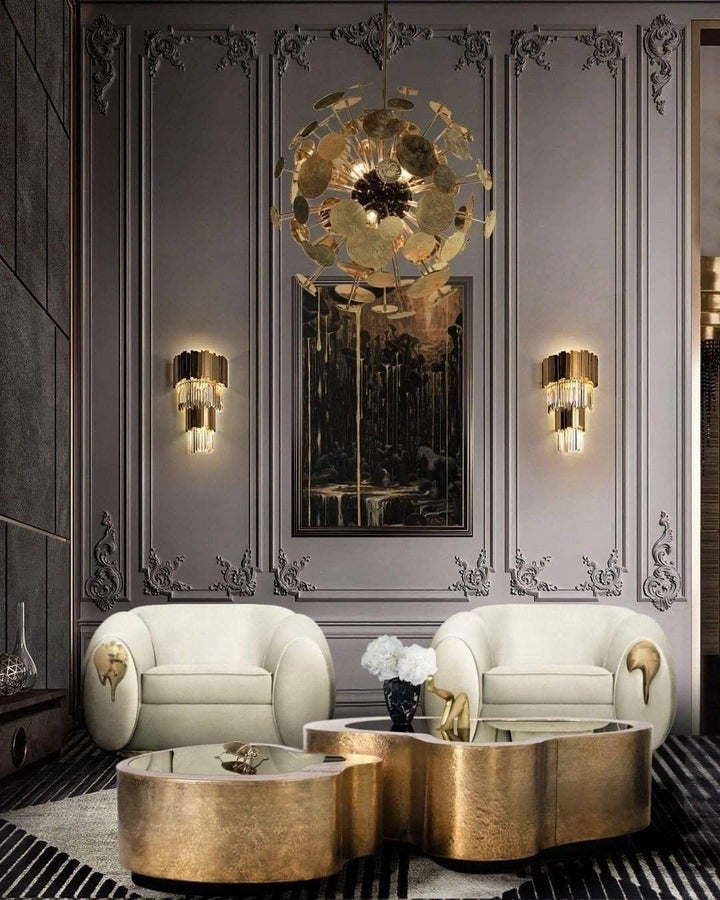 Empire Crystal Wall Sconce - Gold & Stainless Steel