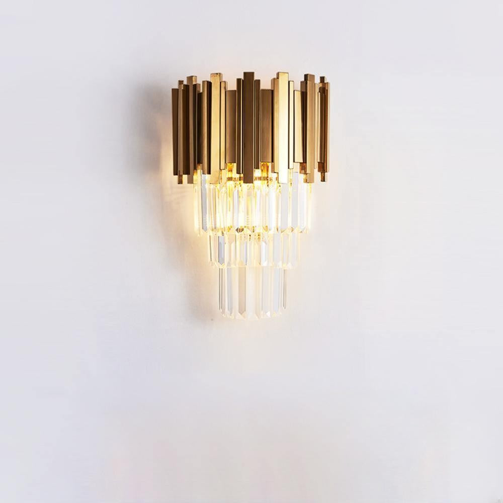 Empire Crystal Wall Sconce - Gold & Stainless Steel