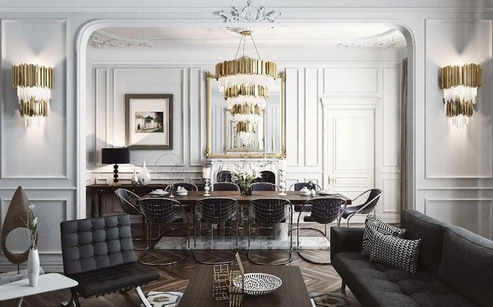 Empire Crystal Wall Sconce - Gold & Stainless Steel